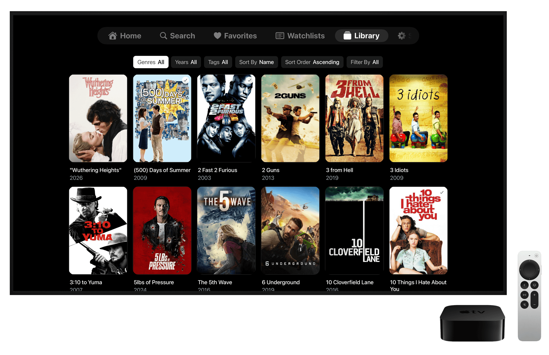 Apple TV screenshot: Movies