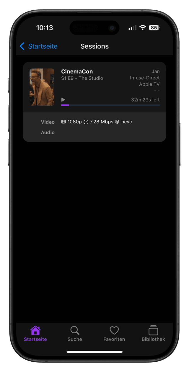 Screenshot showing Feature Session View